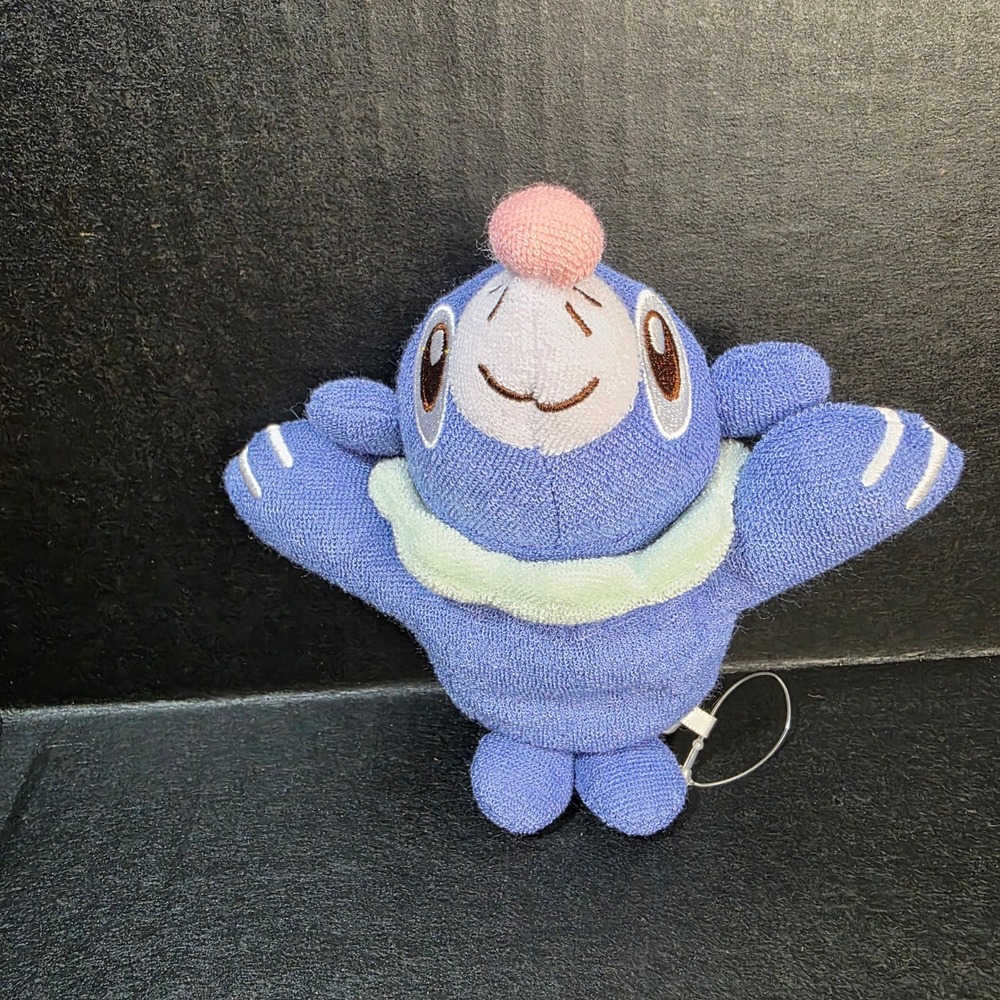 Pokemon Center Popplio Plush Kids 6 Inch Blue Knit Texture Alola Starter Toy